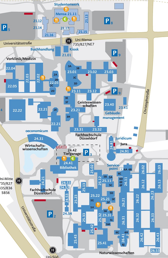Philosophische Fakultät der HHUD: Rooms and Campus